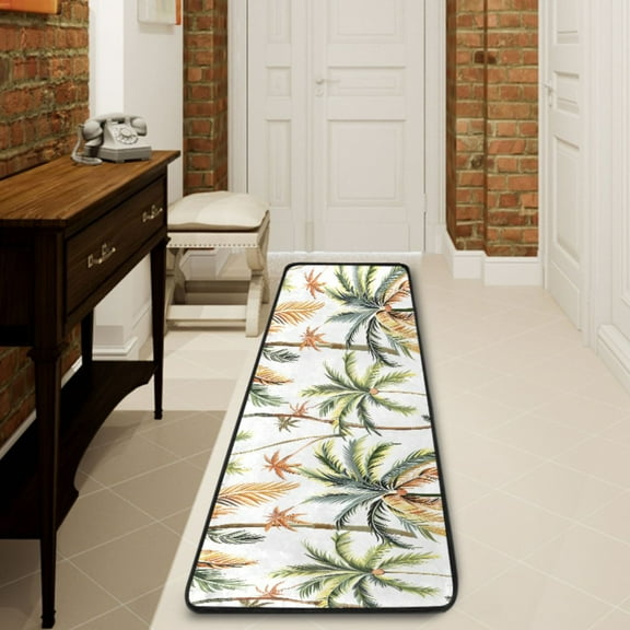 Ryvnso Palm Tree Tropical Hallway Runner Rugs Floor Carpet Non Slip Entryway Mat 2' x 6'