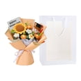thumbnail image 4 of Graduation Flower Bouquet, Graduation Season Knitted Wool Puff Floral and Gift Bag, Class of 2026 Knitted Crochet Bouquet, Custom Handmade Sunflower Bouquet for Her, 13.8×11.8 in, Orange Boy, 4 of 6