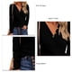 thumbnail image 5 of Tops de túnica con cuello en V, Túnica con cuello en V para mujer, blusa informal ajustada, camiseta de manga larga acanalada, artesanía superior, 5 of 6
