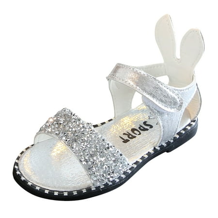 

Yinguo Little Girl Dress Sandals Shoes Casual Slip On Ballet Flat Sequins Princess Shoes