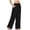 Black, variant on Womens Wide Leg Yoga Pants High Waisted Side Slit Joggers Casual Loose Sweatpants With Pockets Patterned Pants