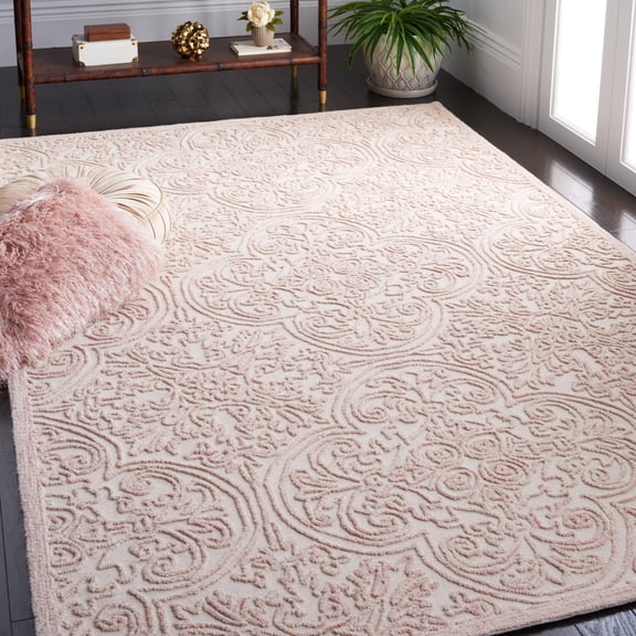 Safavieh Trace Burton Geometric Area Rug, Ivory/Pink, 6' x 9'