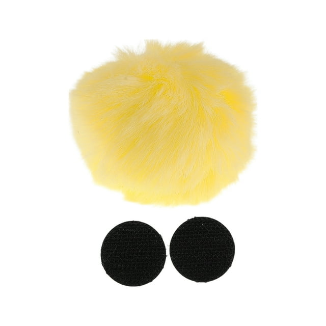 Accesorios para Casco de Motocicleta Decoración Cola Redonda para Cascos de Motocicleta Bicicleta Esquí Pegatinas de Felpa Amarilla 1 Juego