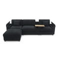thumbnail image 3 of 120.3"Sectional Sofa ,L-Shaped Couch ,Comfy Cloud Couch Set with Drop Down Table,360-degree Swivel tray ,Cup Holders,USB Charger,Storage Ottoman and Armrest,Wide Seat Sofa for Living room, 3 of 9
