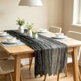 thumbnail image 6 of Yeciiwht Gradient Crinkle Table Runner – 71*35in Boho Sheer Gauze Table Flag for Wedding Party Decor, Multicolor Blended Draping Cloth for Dining & Event Tables, 6 of 6