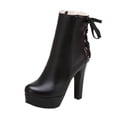 thumbnail image 1 of NECHOLOGY Botas Mujer Adulto Femenino Zapatos Botines de mujer Spicy Girl PU fiesta moda tobillo botas altas tacones sobre la rodilla ante plisado botas (Black, 7), 1 of 6