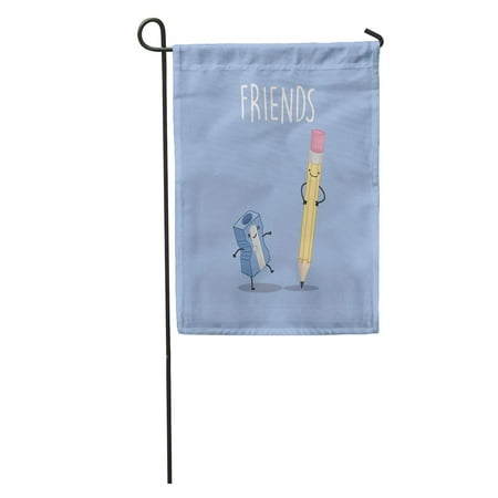 SIDONKU Food Best Friends Forever Pencil and Sharpener Complicated Friendship Funny Garden Flag Decorative Flag House Banner 12x18 (Best Friends Forever Funny)