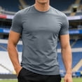 thumbnail image 2 of ibiyuan Mens Running Shirts Athletic Short Sleeve Mens Big and Tall T Shirts Quick-Dry Pullover Tees Upf 50+ Sun Protection Solid Tops Comfort Breathable Performance Tee for Gym Tennis, 2 of 3