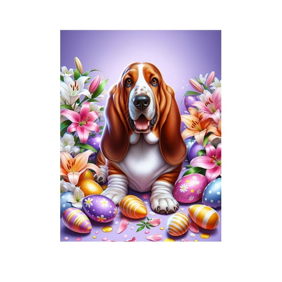 Basset Hound - Best of Breed DCR Easter Holiday Outdoor Garden Flag Mailbox Flag 12" x 17"