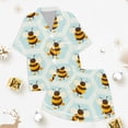 thumbnail image 4 of Ensemble de Pyjamas de Noël pour Enfants en Soie Satinée Imprimée, Manches Courtes, 2 Pcs, Tenues de Noël pour Filles, Pyjamas de Vacances pour Enfants 6-7 Ans, 4 of 4