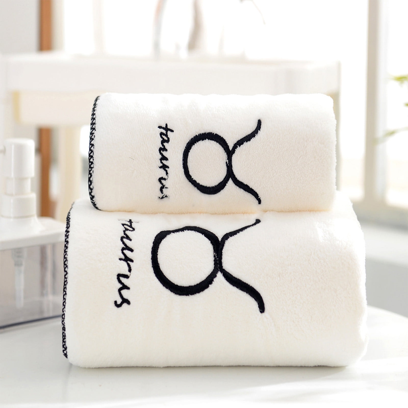 AZXY 2-Piece White Microfiber Towel Set (Style K) - Includes 1