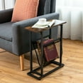thumbnail image 4 of Gymax 2PCS Industrial End Side Table Nightstand with Mesh Holder Rustic Brown, 4 of 10