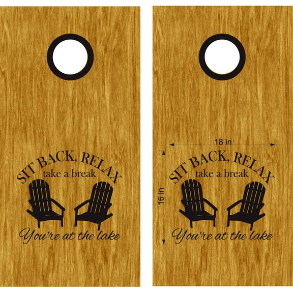 Relax Your At The Lake Cornhole Board Decals Stickers