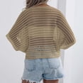 thumbnail image 5 of Taylonsss Womens Crochet Tops Flower Hollow Out Cover Up Short Sleeve Knit Pullover Sweater Summer Beach Cover Up, 5 of 7
