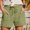 Green women elastic waist shorts with pockets a1, variant on BRELIL Women's Elastic Waist Shorts with Pockets Casual Solid Lounge Shorts Beach Vacation Summer Outfits Loose Fit Travel Trousers, White L