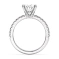 thumbnail image 3 of Ammo Jewel 2.3 Ct Oval Cut Diamond Engagement Ring - Solitaire with Accents and Prong Setting Rings - Lab-Created Simulated Diamond Rings - 14K White Gold Plated Ring for Engagement Gifts, 3 of 3