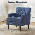 thumbnail image 2 of Aukfa Mid-Century Modern Tufted Accent Armchair, Upholstered Corduroy Chair for Living Room/Bedroom, Navy Blue, 2 of 10