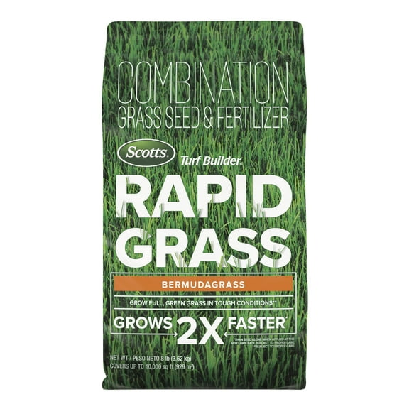 Scotts Turf Builder Rapid Grass Bermudagrass, Grass Seed and Fertilizer, 4 lbs.