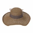 thumbnail image 2 of WITHMOONS Women Floppy Flanging Straw Sun Hat Summer Beach Cap Wide Brim Ribbon CR9979 (Brown), 2 of 5