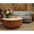 thumbnail image 5 of Round Marble Top and Wooden Strips Coffee Table, 5 of 5