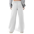thumbnail image 4 of DeHolifer Women's Sweatpant Wide Leg Casual Solid Color High Waist Baggy Drawstring Pants with Pockets White S, 4 of 7