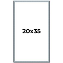 20x35 Frame Blue Scuffed Farm Board Solid Wood Picture Frame Width 0.75 Inches | Interior Depth 0.5