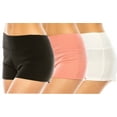 thumbnail image 1 of LA12ST Women 3 Packs Ribbed Knit 3" High Waist Casual Shorts - Premium Buttery Soft Solid Stretch, 1 of 2