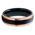 thumbnail image 2 of 6mm Black Tungsten Wedding Ring,Rose Gold Tungsten Ring,Engagement Ring,Dome Tungsten Ring,Comfort Fit, 2 of 4