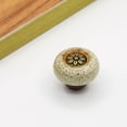 thumbnail image 2 of HDJNal Set of 6,Round Shape Ceramic Knobs with Screws - 32mm Diameter - Round Vintage Pull Handles for Home & Office Furniture - Kitchen Cabinet, Drawers & Cupboard Doors (Bronze-White), 2 of 7