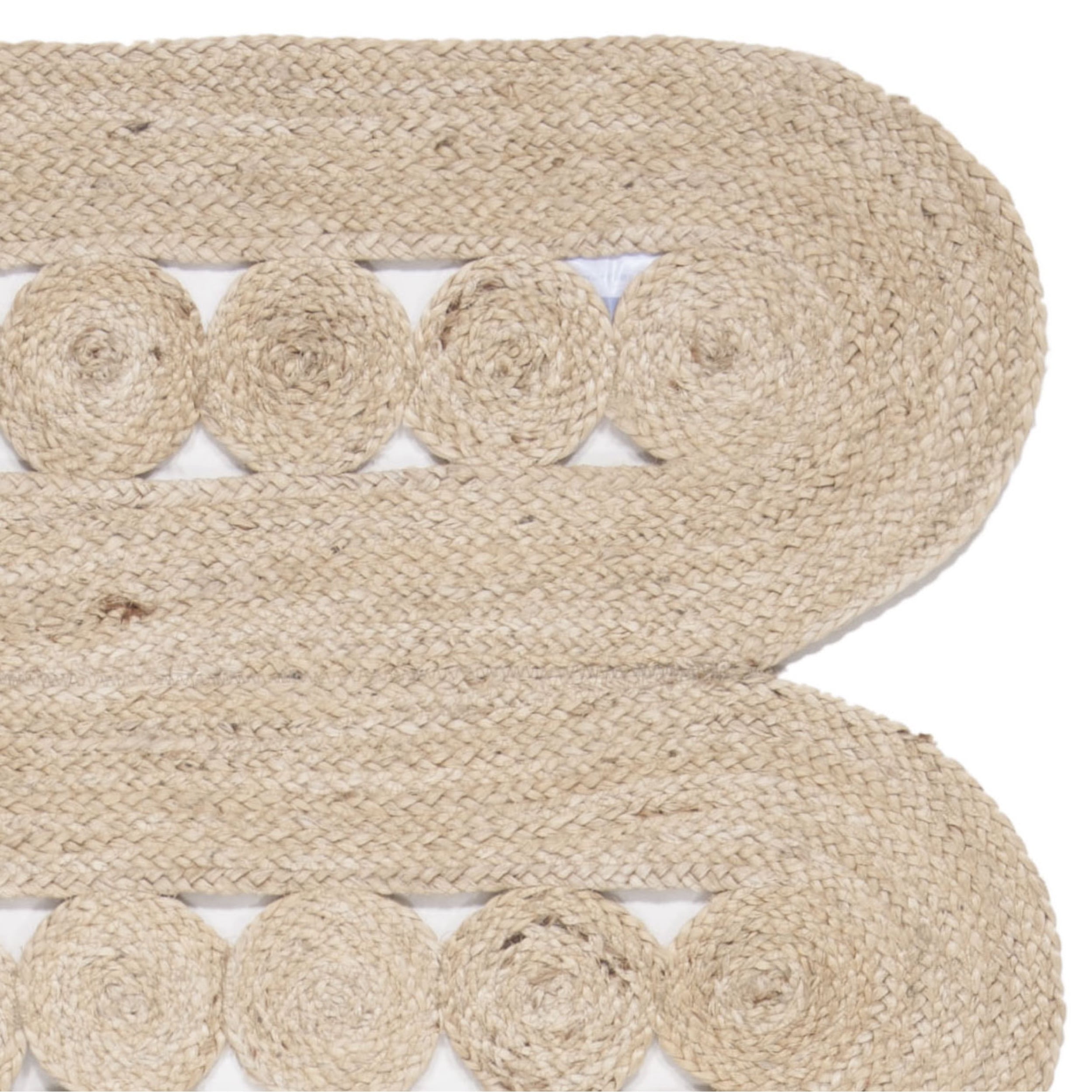 SAFAVIEH Natural Fiber Kaelee Braided Geometric Jute Runner Rug, Ivory, 2'6" x 8'