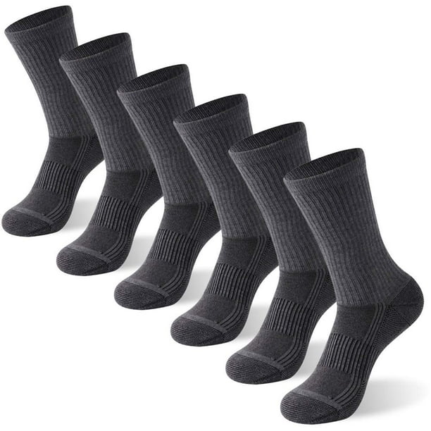 Calcetines FOOTPLUS con infusión de cobre, unisex, 6 pares, gris oscuro