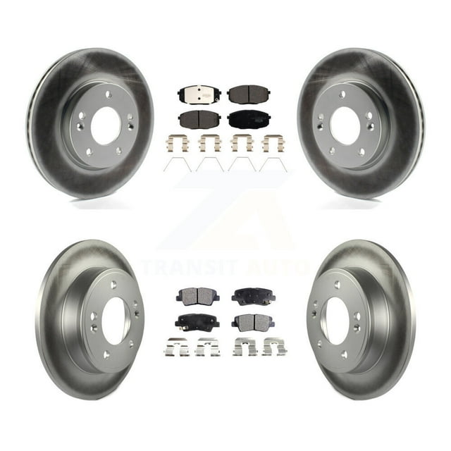 Transit Auto Front Rear Coated Disc Brake Rotors and Ceramic Pads Kit for Car 2014-2016 Kia Soul KGT-102414