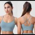 thumbnail image 6 of Criss Cross Back Sports Bra for Women Padded Seamless Workout Bra Wireless Stretch Yoga Gym Fitness Bralette, 6 of 6