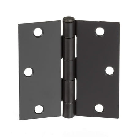 Ilyapa 18 Pack Oil Rubbed Bronze Door Hinges - 3.5 x 3.5 Inch Interior Antique Hinges for Doors, with Square Corners