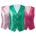 thumbnail image 7 of Mens Sequins Lapel Vest Casual Lapel Vest Performance Banquet Suit, 7 of 7