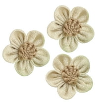 WHAMVOX  10 Pcs Burlap Simulated Lace Rose Flowers DIY Craft Making Bride