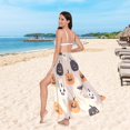 thumbnail image 6 of FORMRS Womens Long Sarong Beach Wrap Semi-Sheer Bikini Skirt Bathing Swimsuit Cover Up, Beige Halloween Pumpkin, 6 of 7