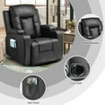 thumbnail image 4 of COMHOMA Swivel Rocker Recliner Chair,, 35.8" Wide PU Leather Rocking Sofa with Heated Massage, Black, 4 of 8