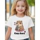 thumbnail image 1 of Adorable camiseta de algodón con dibujo de capibara para niña. Estampado gráfico "Capy Bara". Cómoda camiseta de manga corta con cuello redondo, roja con un simpático diseño de nutria. Perfecta., 1 of 5