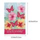thumbnail image 1 of Welcome Garden Flag Flowers Butterflies for 1 Double Sided Decorative, 1 of 5