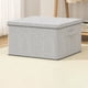 thumbnail image 1 of Caja de almacenamiento plegable de gran capacidad | Organizador de ropa de tela no tejida | Cesta plegable para guardarropa y hogar | Varios tamaños disponibles | Gris | Paquete de 1, 1 of 7