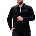 thumbnail image 2 of Aimik Hanes Up to 65% off Clearance Mens Casual Slim Fit Polo Shirt Tops Lightweight Longsleeve Basic Designed 1/4 Zip Shirts-Black XXXL, 2 of 6