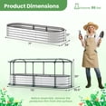 thumbnail image 3 of Costway 6 x 2 x 1 FT Color Steel Raised Garden Bed with Greenhouse Cover, Roll-up Window Silver+Transparent, 3 of 11