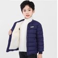 thumbnail image 2 of LUOGENLI Kids Down Jackets Girls Kids Boys Girls Coat Winter Jacket Soild Color Outwear Windproof Warm Coat Jacket Children's Clothing Girls Down Winter Coat Overcoat Dark Blue 8-9 Years, 2 of 6