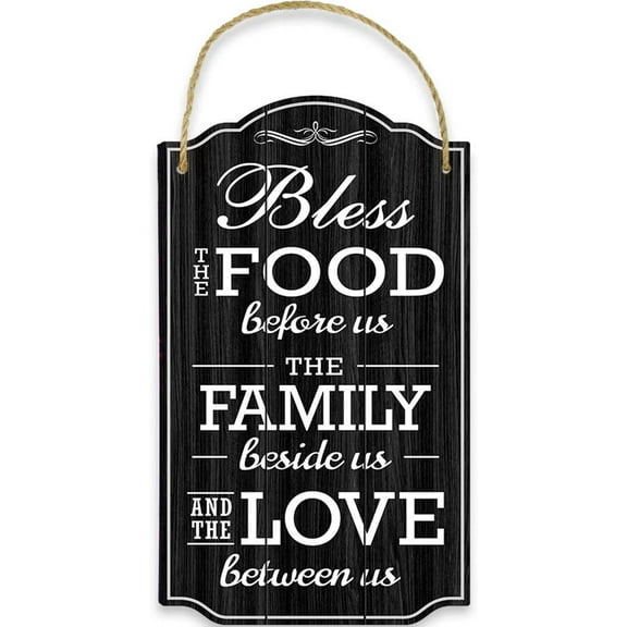 Bigtime | Bless Our Family Food Love Sign - Heart Warming Quote - Strong Pvc W