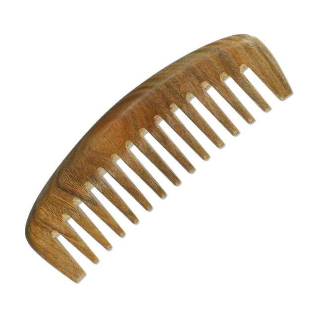 Peine de Madera de Dientes Anchos Unique Bargains para Mujeres, Peine de Sándalo de Dientes Anchos 6.34"x2.28"x0.47"
