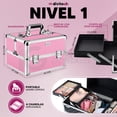 thumbnail image 4 of Comestiquera Profesional Divitech® Maletín 4 niveles Rosa Mini Rombos 3D, 4 of 8