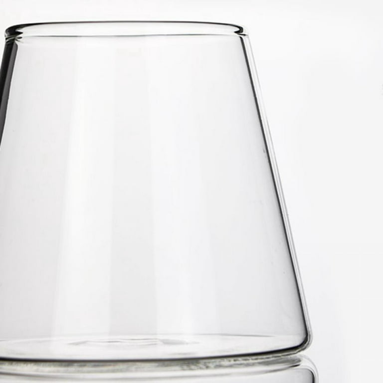 Glass Cups Set of 4 for Kitchen Drinking Glasses Elegant Conical Short  Tumbler Whisky Glassware for Beer,Milk,Cocktail,Juice,9.87oz,Dishwasher  Safe 