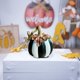 thumbnail image 5 of Resina Calabaza Ornamento Negro Blanco Figura artística | Decoración de otoño del hogar | Decoración de fiesta de Acción de Gracias de Halloween | Artesanía exquisita duradera | 17x19.5cm 1pc |, 5 of 7