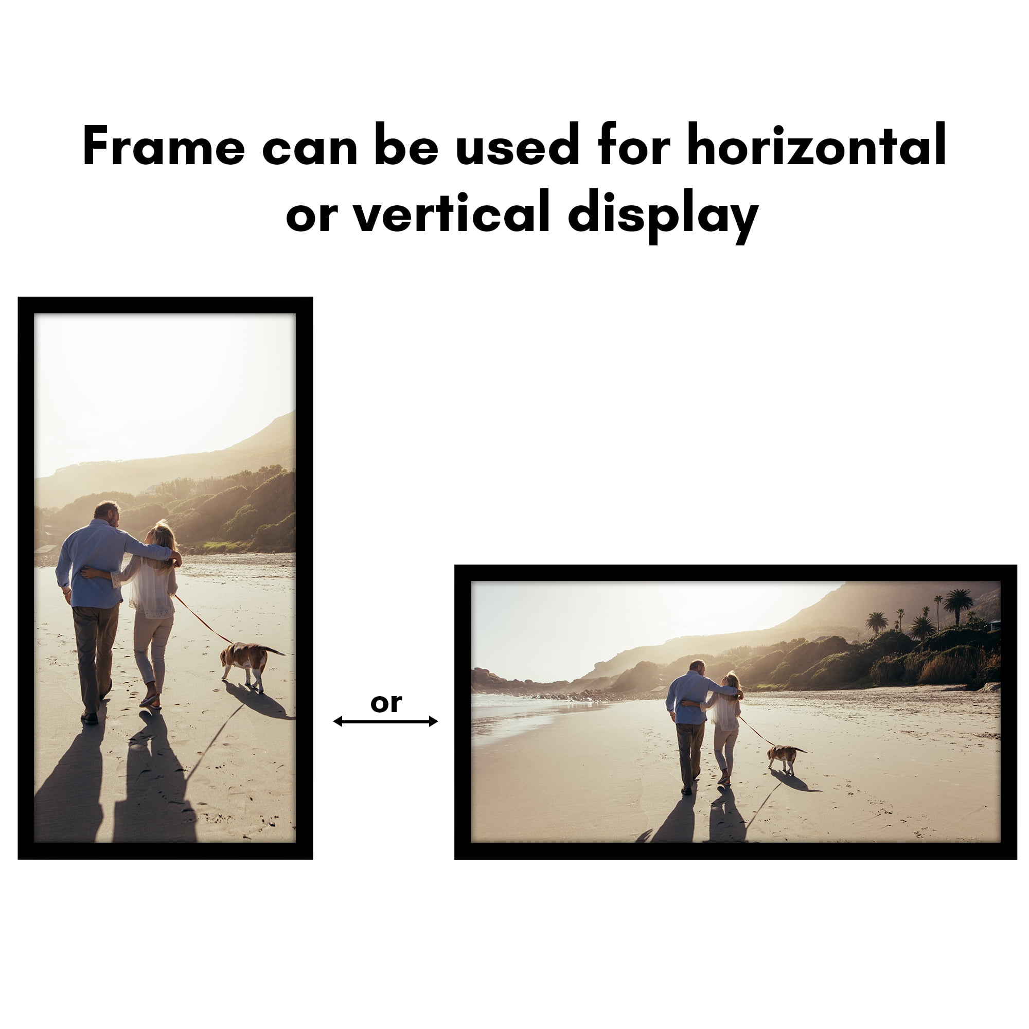 Americanflat 18x36 Picture Frame with Polished Plexiglass Wide Photo Frames Made Vertical Horizontal - Black